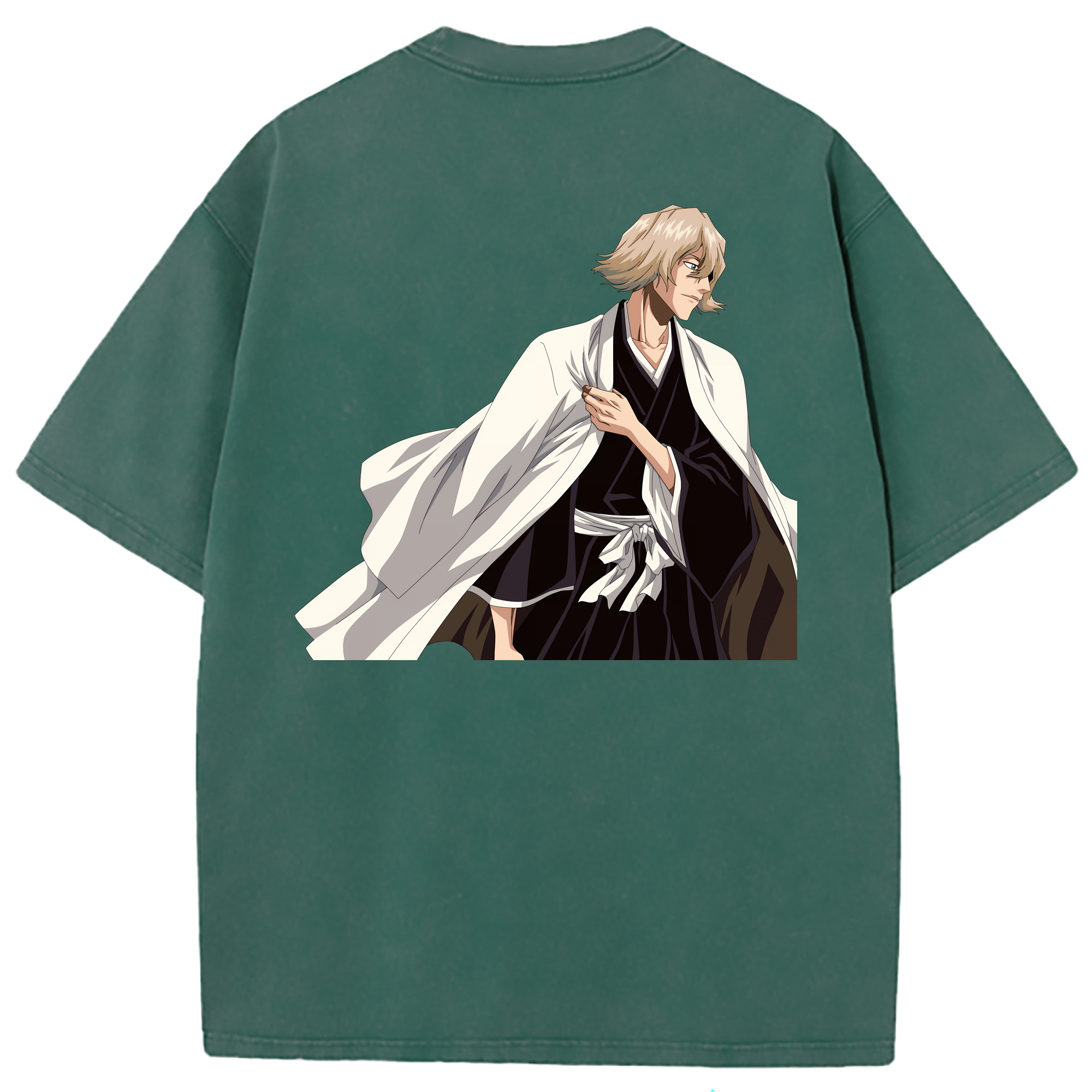 （画像用） "ブリーチ 浦原 喜助（うらはら きすけ） BLEACH Urahara Kisuke " 綿100% ヴィンテージ風 半袖Tシャツ（背面プリント）